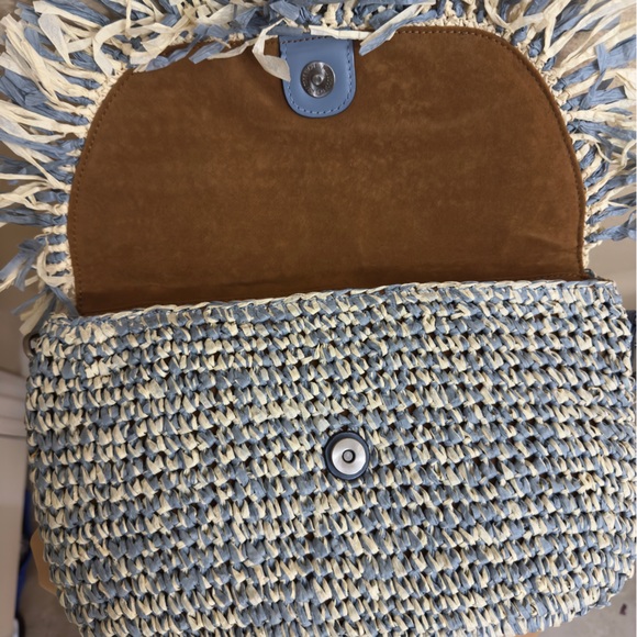 NWT Women PATRICIA NASH Loulia Clutch Crossbody Bag straw leather spring summer - Picture 4 of 7